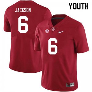 NCAA Youth Alabama Crimson Tide #6 Khyree Jackson Stitched College 2021 Nike Authentic Crimson Football Jersey PS17K00LW